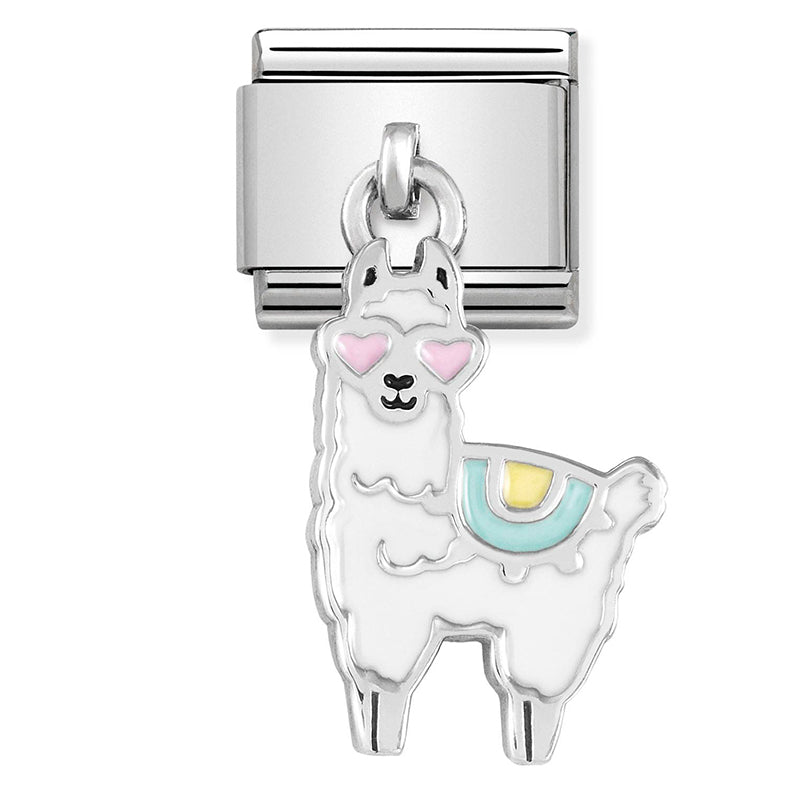 NOM-331805 14 COMP Classic CHARMS st/st, sterling silver & enamel (Llama)