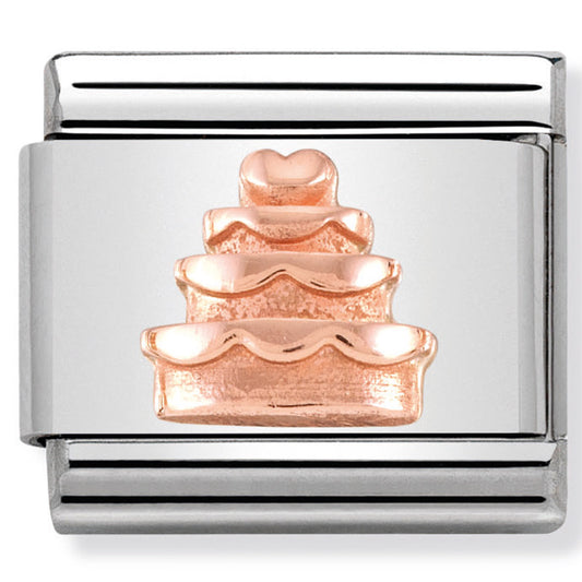 Nom-430106 02 Comp Classic Relief Symbols St/Steel & 9Ct Rose Gold (Tiered Cake)