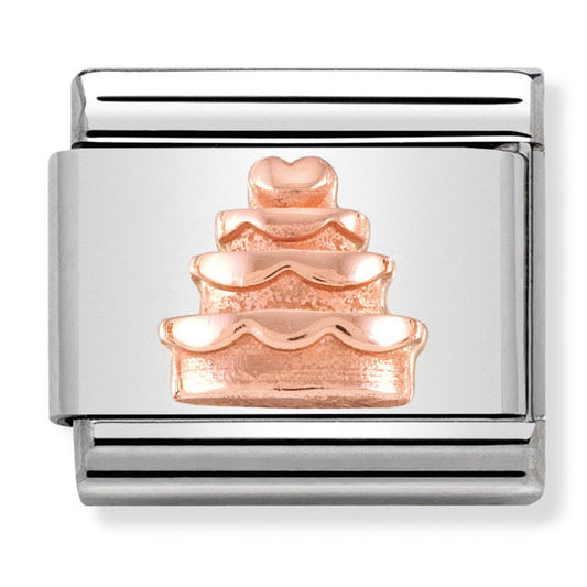 Nom-430106 02 Comp Classic Relief Symbols St/Steel & 9Ct Rose Gold (Tiered Cake)