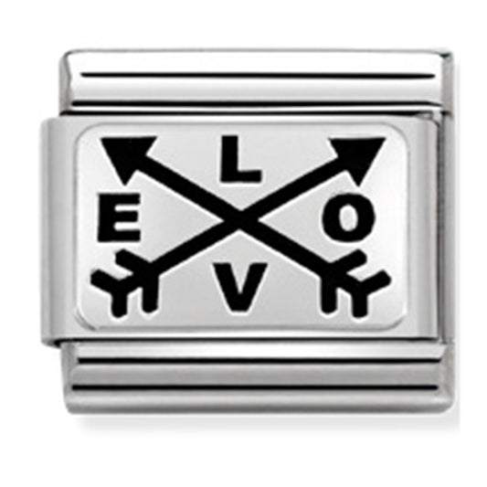 Nom-330109 41 Comp Classic Oxidised Plates 2 St/Steel & Silver 925 (Love Arrows)