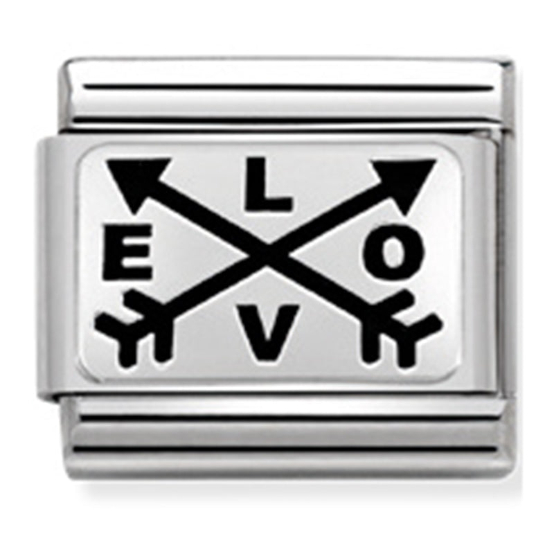 Nom-330109 41 Comp Classic Oxidised Plates 2 St/Steel & Silver 925 (Love Arrows)