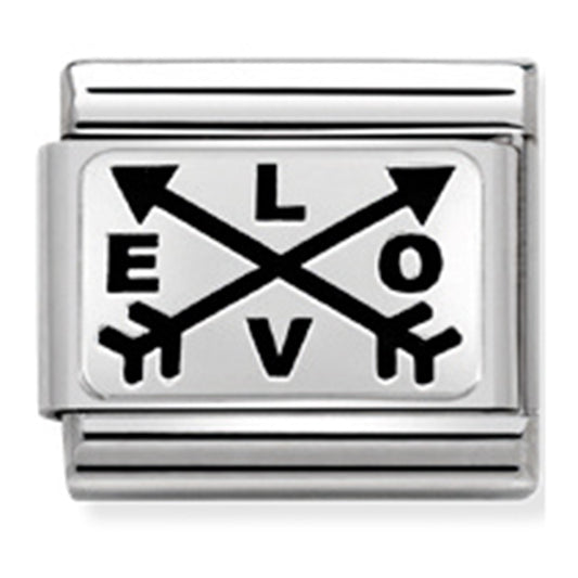 Nom-330109 41 Comp Classic Oxidised Plates 2 St/Steel & Silver 925 (Love Arrows)