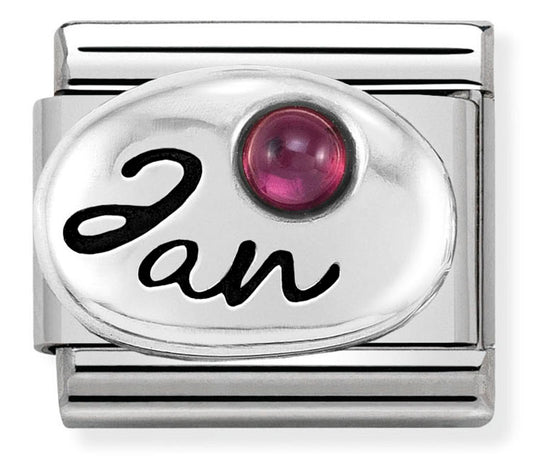 Nom-330505 01 Comp Classic Symbols St/Steel, Silver 925 & Stone (January Garnet)