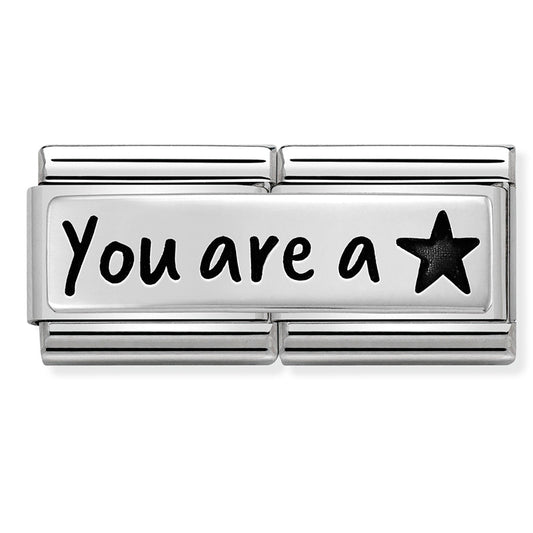 Nom-330710 30 Comp Classic Double Engraved St/Steel & Silver 925 (You Are A Star)