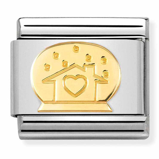 NOM-030149 40 COMP Classic SYMBOLS st/steel & 18ct gold (Snow globe with House)
