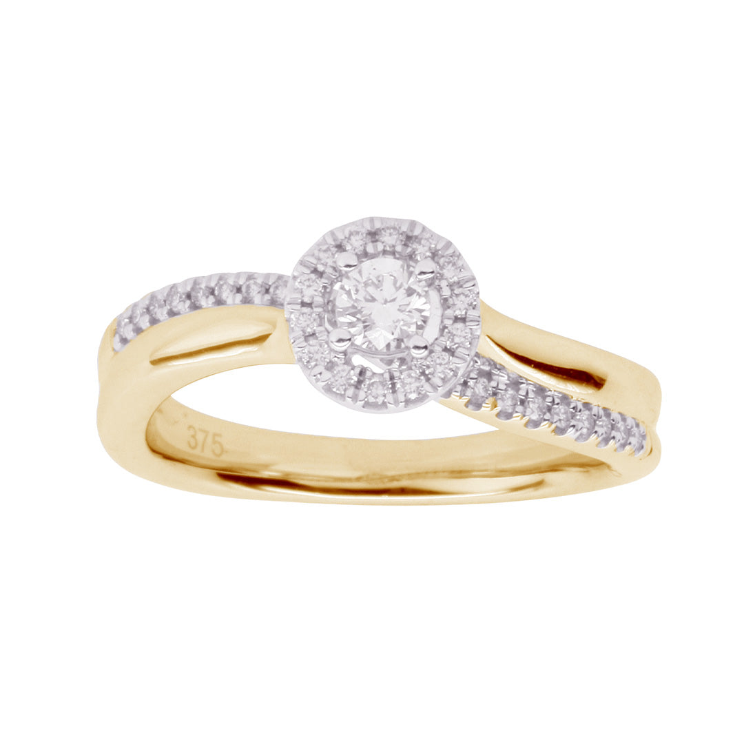 Womens wedding dress diamond round 9 carat yellow gold yellow gold polished jwl-ringgold,jwl-ringwed,wedderbride rings ring