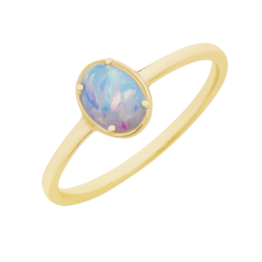 9ct opal yellow gold cr opal ring