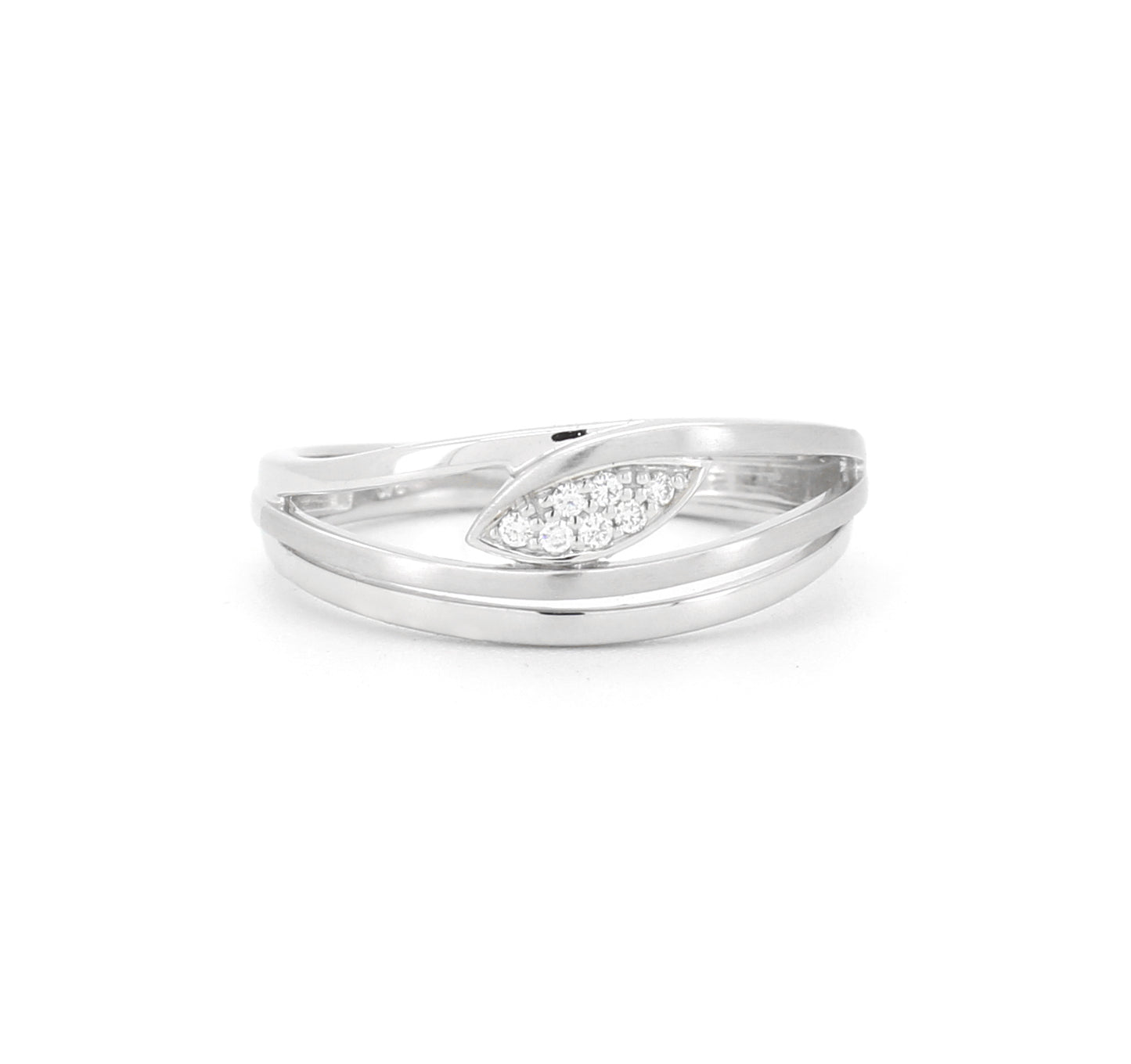 Ring 9Ct White Gold With Full Cut Diamonds 0.035Ct Hsi Round