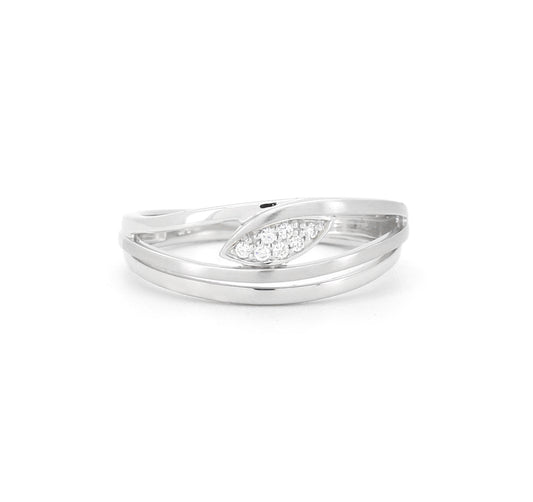 Ring 9Ct White Gold With Full Cut Diamonds 0.035Ct Hsi Round