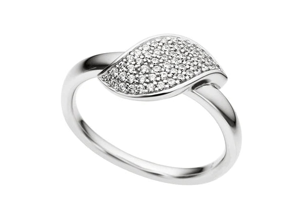 Ring 9Ct White Gold Pave Set With Full Cut Diamonds 0.22Ct Hsi Round