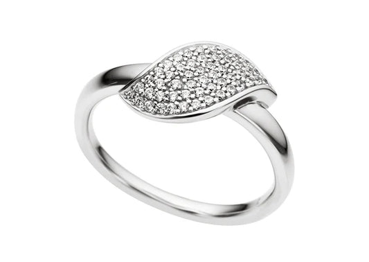 Ring 9Ct White Gold Pave Set With Full Cut Diamonds 0.22Ct Hsi Round