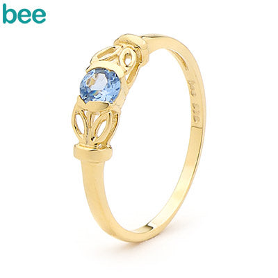 Blue Topaz Love Ring