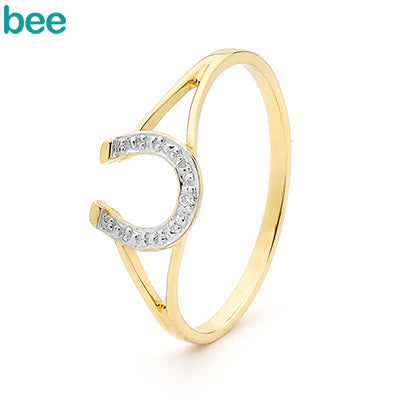 Lucky Horseshoe Ring with Diamond