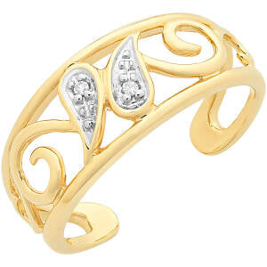 9Ct Yellow Gold Diamond Toe Ring