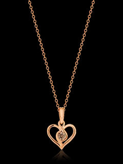 The Infinity Heart Pendant 5037 Is A Stunning 9Ct Gold Piece Featuring A Chocolate Diamond, Expertly Crafted In Australia For A Unique Touch.