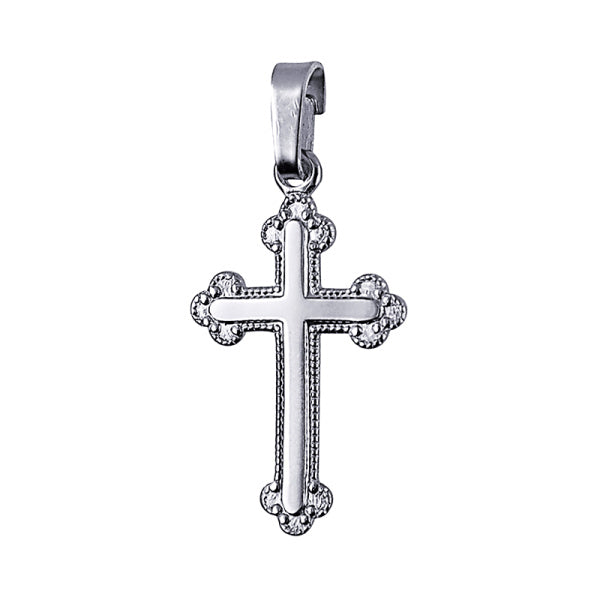 9Ct White Gold Medium Fancy Cross