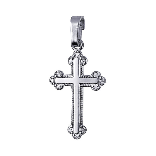 9Ct White Gold Medium Fancy Cross