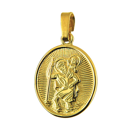 9Ct Yellow Gold St Christopher Pendant