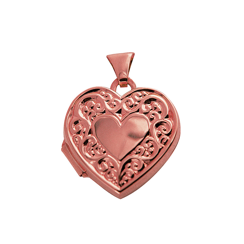 9Ct Red Gold 15Mm Heart Locket