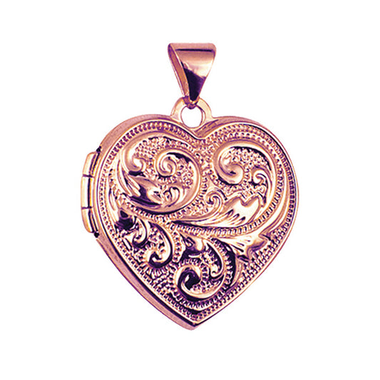 9Ct Pink Gold 18mm Heart Locket