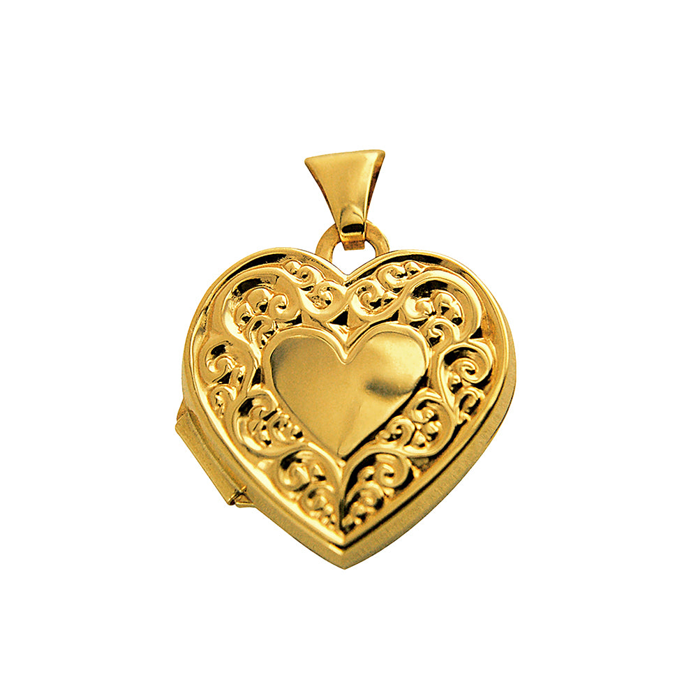 9Ct Yellow Gold 15Mm Heart Locket