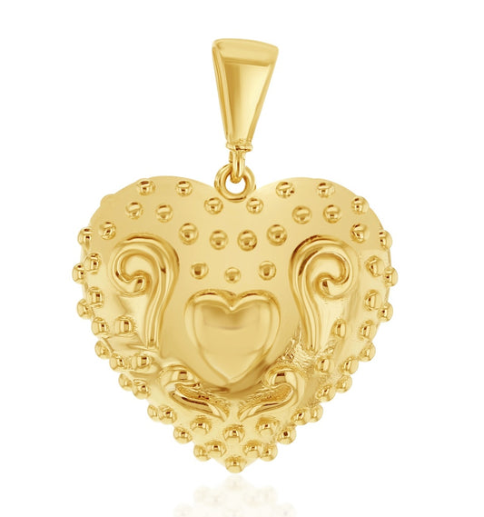 9ct Yellow Gold Heart Pendant.