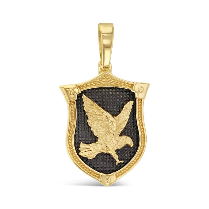 9Ct Yellow Gold Eagle Shield Pendant