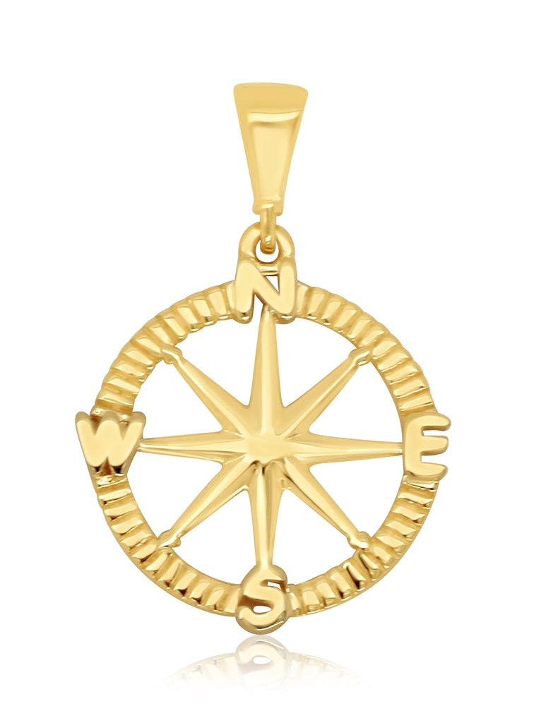 9Ct Yellow Gold Compass Pendant