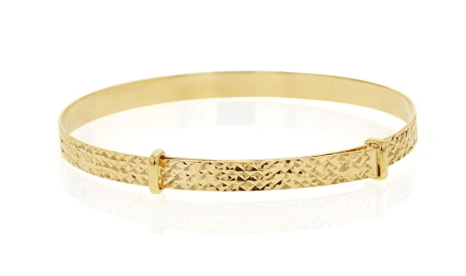 Expandable Diamond Cut Baby Bangle