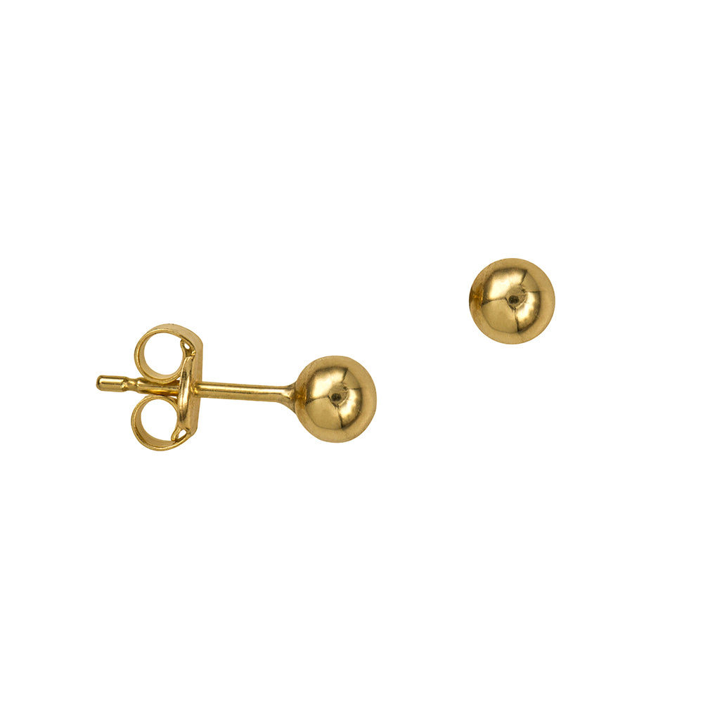 9Ct Yellow Gold 4mm Heavy Ball Studs