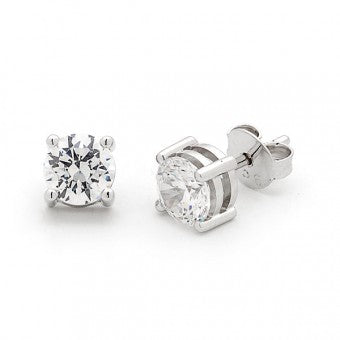 9Ct White Gold D4-SI3 Diamond Earrings