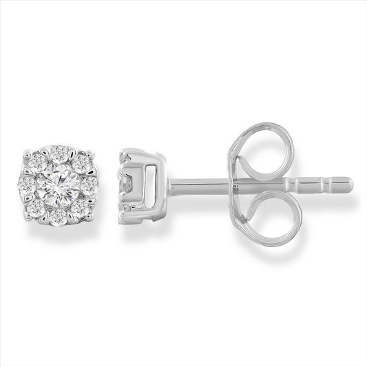 9Ct White GOld 0.15Ct HI I1 Diamond Studs