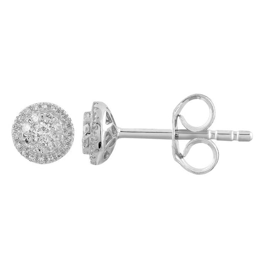 Eighteen Carat White Gold Diamond Studs With 0.25 Carat Hi I1 Diamonds