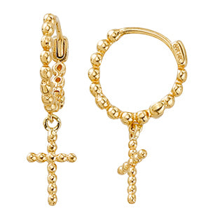 9Ct Yellow Gold Cross Earrings