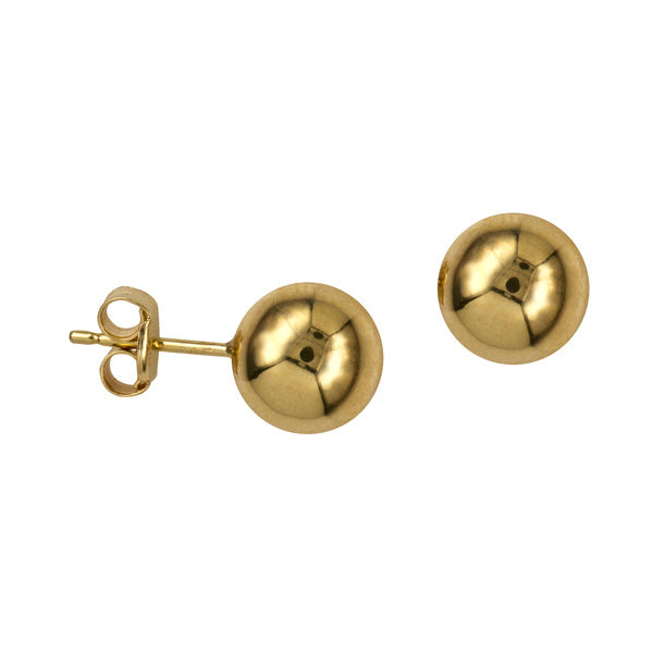 9Ct 8mm Yellow Gold Heavy Ball Studs