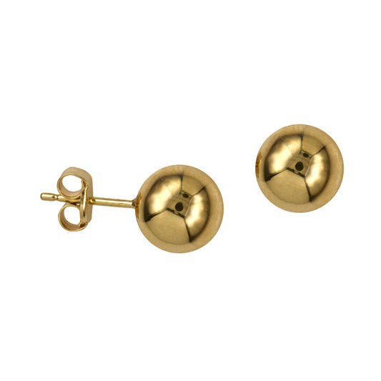 9Ct 8mm Yellow Gold Heavy Ball Studs