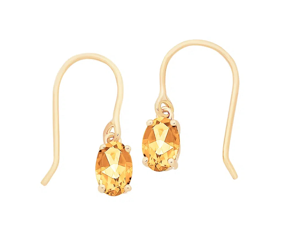 9CT YELLOW GOLD CITRINE EARRINGS