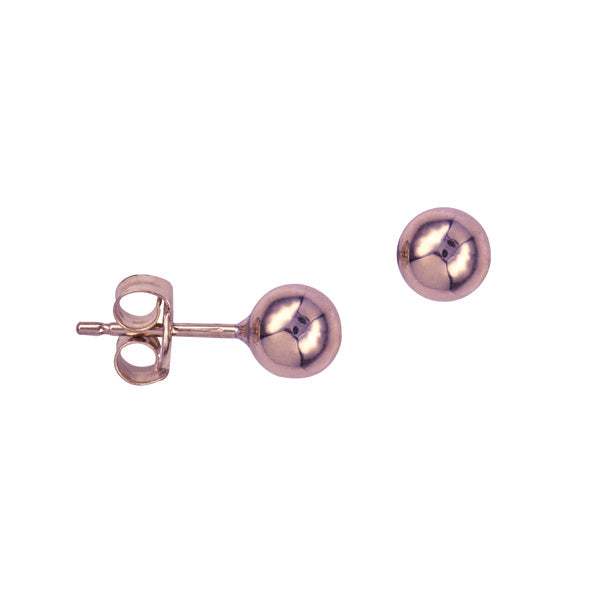 9Ct 5mm Rose Gold Heavy Ball Studs