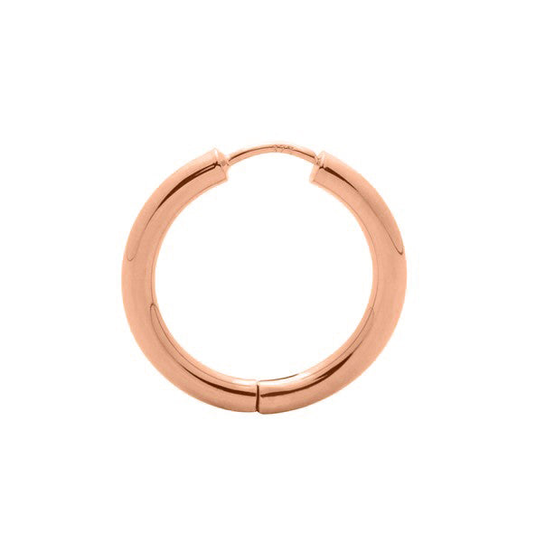 9Ct Rose Gold Huggie Earring =2.5Mm Diameter =15Mm