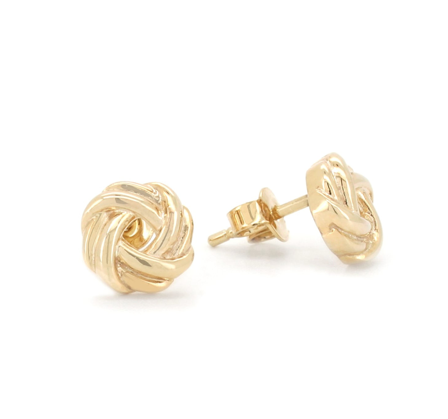 Beautifully crafted 9ct gold knot studs.