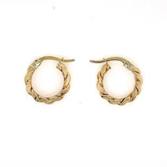 9Ct Yellow Gold Twist Hoops