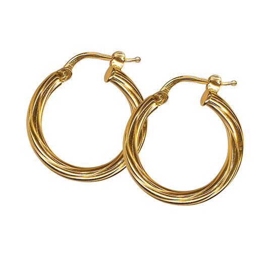 9Ct Italian Twist Hoop Earrings