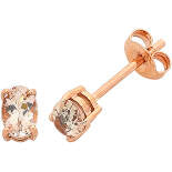 9Ct Rose Gold Morganite Stud Earring