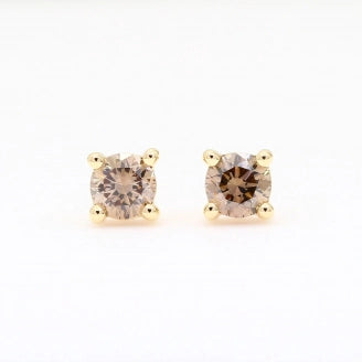 18Ct Yellow Gold 2=.75Ct C6/7 Si 4 Claw Diamond Stud Earrings