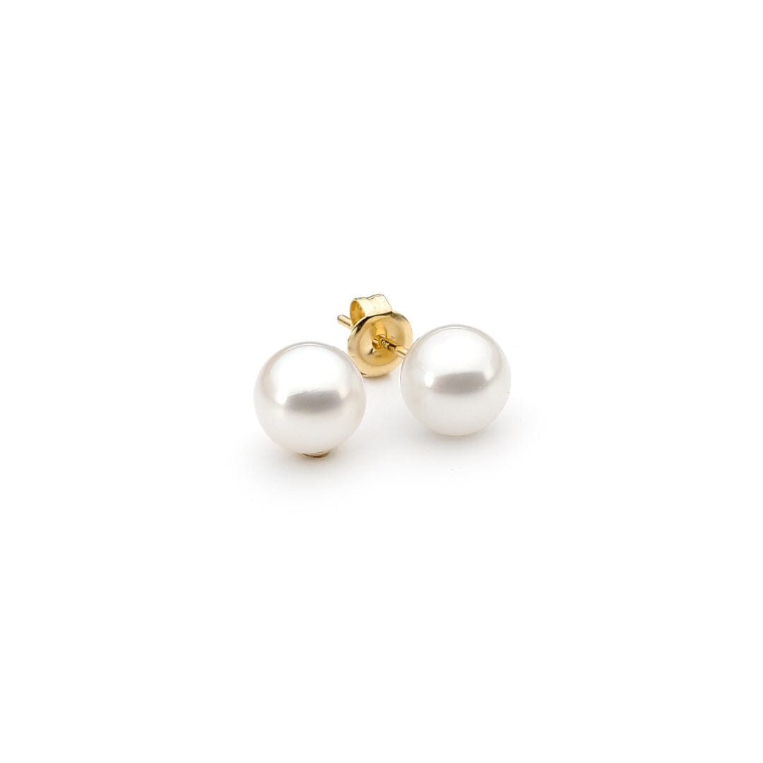 Bloom Studs- 9Ct Yg White 3Mm Round Fwp Studs
