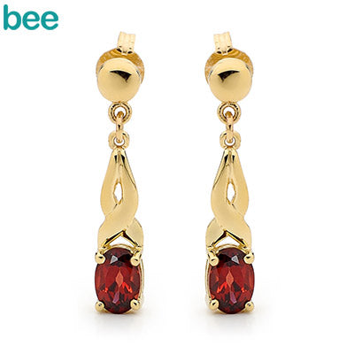 9 ct. Gold Garnet earrings