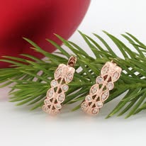 9Ct Rose Gold Diamond Huggie Earrings