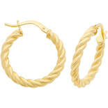 9Ct Yellow Gold Silver Filled Hoops