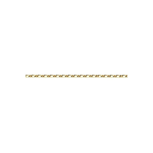 9Ct Yellow Gold Diamond Cut Figaro Chain