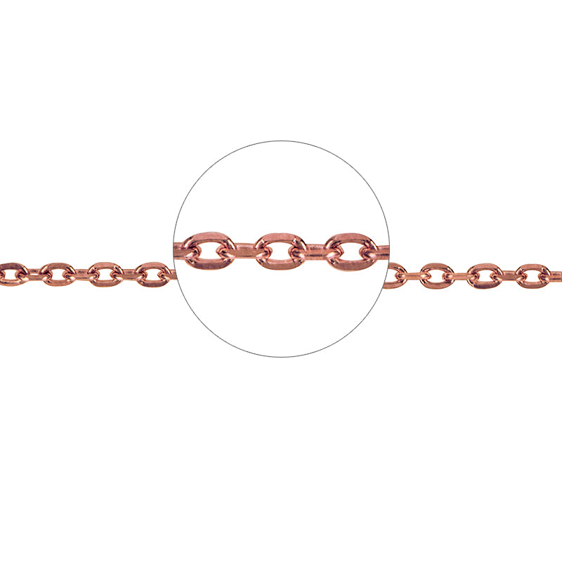 9Ct Pink Gold Diamond Cut Cable Chain